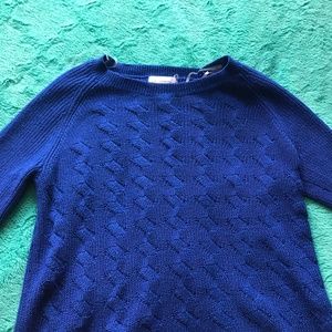 Liz Claiborne Glittery Blue Cable Knit Sweater